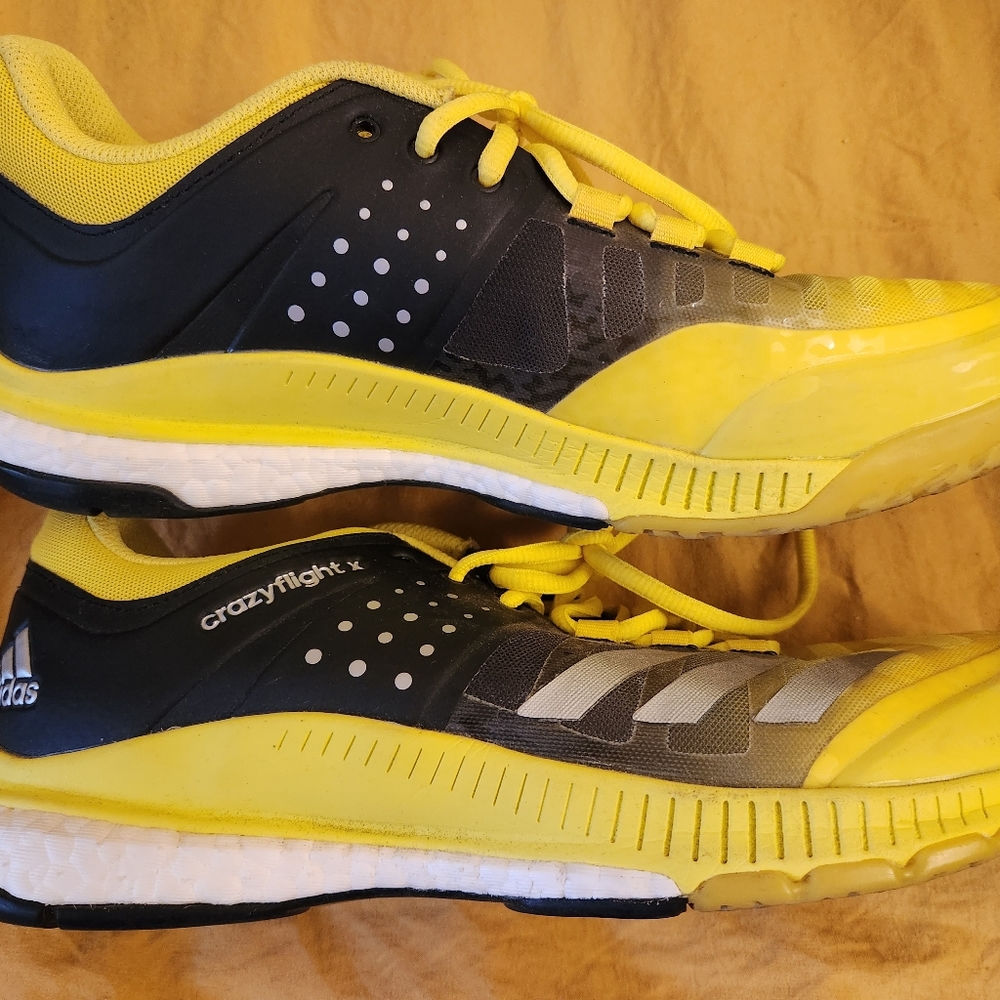 Adidas Yellow Black Crazyflight X Volleyball Shoes BA9267 Womens Size 9.5